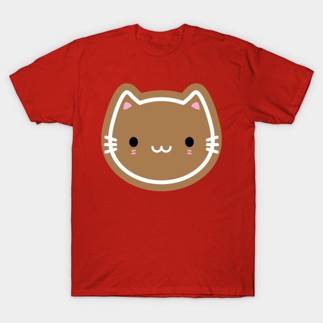 Cute Christmas Gingerbread Cookie Cat T-Shirt by marcelinesmith